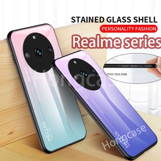 เคสโทรศัพท์มือถือแบบแก้วแข็ง ไล่โทนสี แฟชั่น สําหรับ realme 11Pro+ 5G 11Pro Pro+ Proplus Pro plus realme11