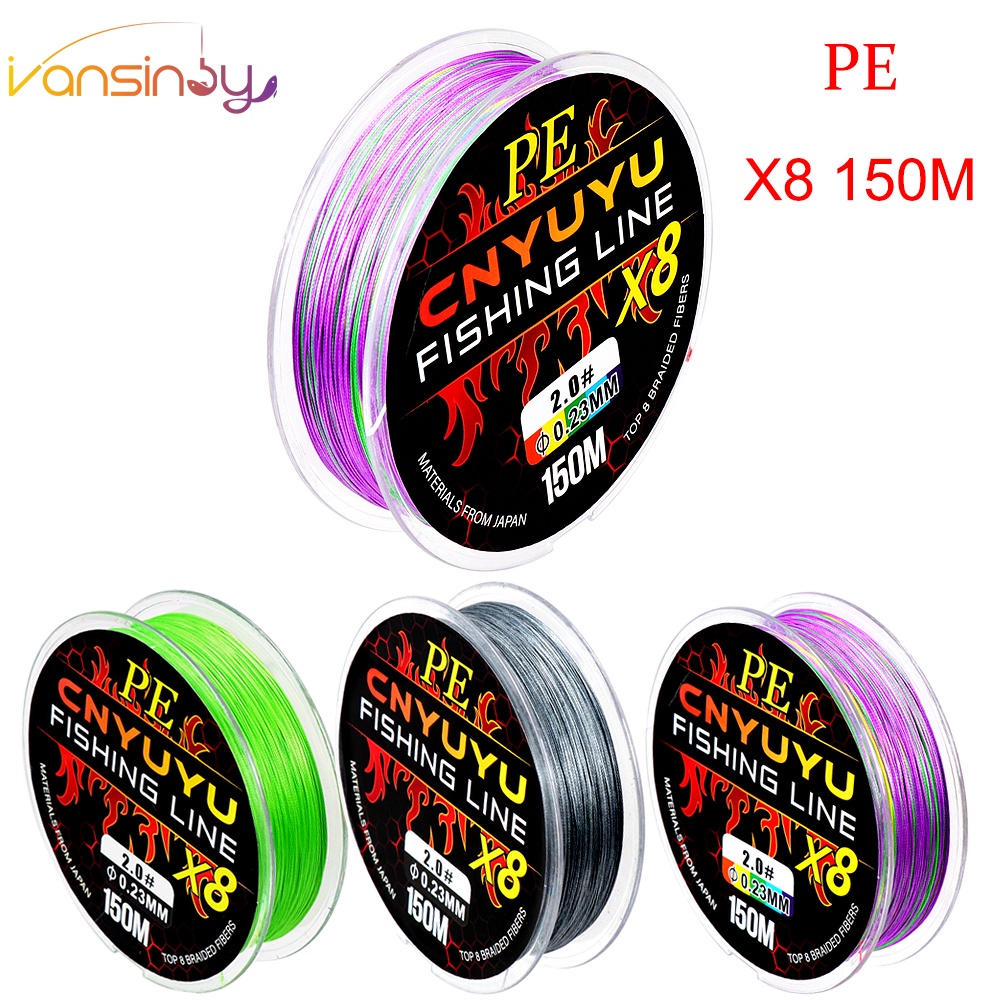 สายเอ็นตกปลา แบบถัก PE X8 150 เมตร ประสิทธิภาพสูง เรียบลื่น