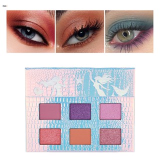 ใหม่ 6 สี Matte Pearlescent Eyeshadow Palette European And American Multi-functional Repair High-gloss Fine Glitter Makeup Palette Delicate Non-flying Powder Eyeshadow Palette nuuo