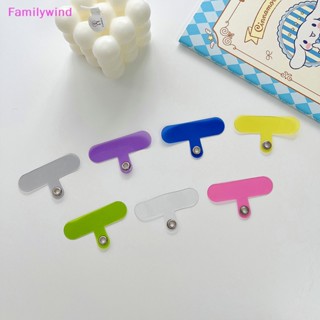 Familywind&gt; ปะเก็นสายคล้องโทรศัพท์มือถือ แบบใส สีแคนดี้ แบบเปลี่ยน 5 ชิ้น