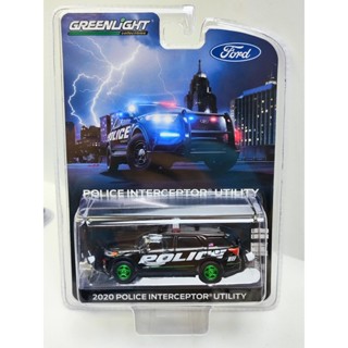 พร้อมส่ง โมเดลรถตํารวจตํารวจ 1: 64 2020FORD สีเขียว