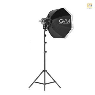 Gvm P80S-2 ชุดไฟสตูดิโอถ่ายภาพ พร้อม 80W 5600K CRI 97+ ไฟวิดีโอ LED หรี่แสงได้ ไม่มีขั้นตอน ซอฟท์บ็อกซ์ 22 นิ้ว ขาตั้งไฟ 2 เมตร สําหรับถ่ายภาพงานแต่งงาน วิดีโอ