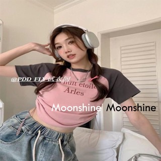 Moon  เสื้อครอป เสื้อแฟชั่นผู้หญิง y2k สีพื้น สําหรับผู้หญิง ใส่ไปคลับ ปาร์ตี้ 2023 NEW 23071017  fashion ทันสมัย Korean Style สวยงาม A29J12P 36Z230909