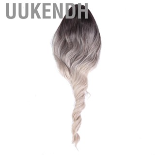 Uukendh Black Gradient Beige Long Wavy Wigs Women Wig Hair Replacement