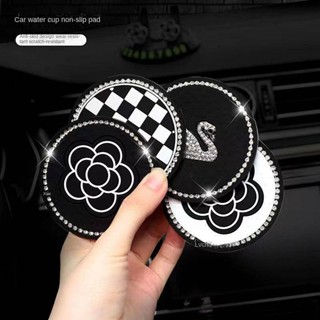 Car Interior Water Cup Mat Universal Camellia Silicone Storage Mat Car Non-Slip Mat Interior Cute Decoration Supplies Car water cup pad  Car interior supplies