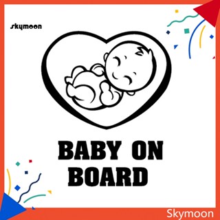 Skym* สติกเกอร์ไวนิล ลาย Baby On Board แฟชั่น สําหรับติดตกแต่งรถยนต์