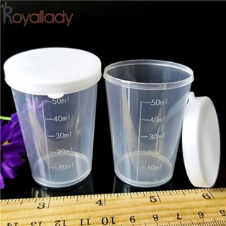 #ROYALLADY#Measure ถ้วยพลาสติก สําหรับใส่ตัวอย่างทดลองในห้องปฏิบัติการ