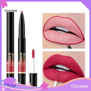 Chicstyle ลิปสติก ลิปกลอส เนื้อลิขวิด สองหัว อุปกรณ์เสริม สําหรับแต่งหน้า