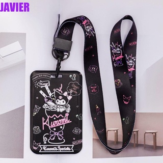 JAVIER กระเป๋าใส่บัตร ลายการ์ตูนรถบัสคุโรมิ เมโลดี้ แบบพกพา พร้อมสายคล้อง สําหรับนักเรียน