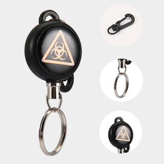 1PCS Anti-theft โลหะ Easy-to-pull Buckle เชือกยืดหยุ่นพวงกุญแจ Sporty Retractable Key แหวน Anti Lost กลางแจ้งอุปกรณ์เสริม Skull Key Holder