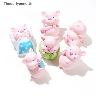 Earlypond ฟิกเกอร์ตุ๊กตาหมู แตงโม 3D ขนาดเล็ก สําหรับตกแต่งบ้าน โต๊ะ เคสโทรศัพท์ DIY TH