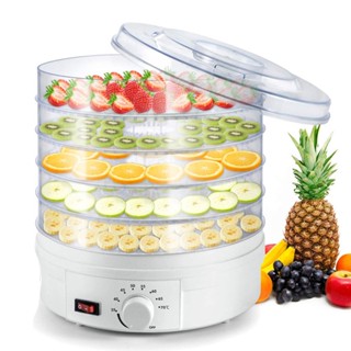 Computer Ac.lr เครื่องขจัดน้ำออกจากอาหาร Food Dehydrator for Jerky Small Dehydrated Dryer Machine Fruits Veggies Transparent EU Plug 220V