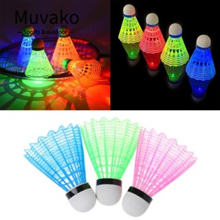 Muvako ลูกแบดมินตัน LED พลาสติก เรืองแสงในที่มืด สําหรับฝึกแบดมินตัน 2 3 4 8 ชิ้น