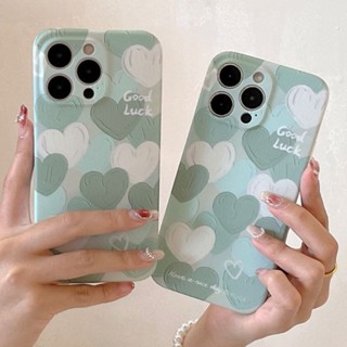 เคสป้องกันโทรศัพท์มือถือ แบบนิ่ม สีเขียว สําหรับ iPhone 11 12 13 14 Pro Max