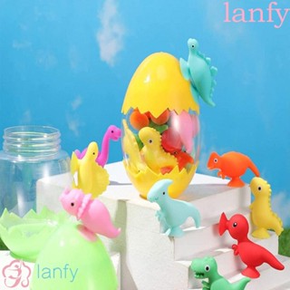 Lanfy ถ้วยดูดซิลิโคน รูปการ์ตูนไดโนเสาร์ พร้อมจุกสุญญากาศ สร้างสรรค์ ของเล่นสําหรับเด็ก