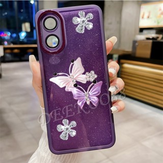 เคสโทรศัพท์มือถือ TPU แบบนิ่ม ลายผีเสื้อ ไล่โทนสี ป้องกันกล้อง สําหรับ OPPO Reno8 T A78 A77S A77 A57 A17 A17K A16K A16e A16 Reno 8 8T 5G 4G