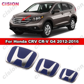 สติกเกอร์อะคริลิค ลายโลโก้ 3D สีฟ้า สําหรับติดตกแต่งพวงมาลัยรถยนต์ Honda CRV CR-V G4 2012-2016 4th Gen 1 ชิ้น