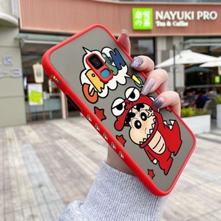 สําหรับ Samsung galaxy S9 S9 Plus เคสการ์ตูนชินจัง ฝ้า ใส ขอบสี่เหลี่ยม เคสรูปแบบ ซิลิโคน กันกระแทก เคสป้องกัน