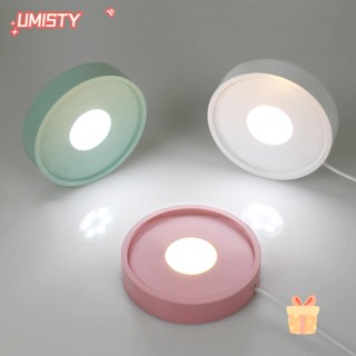 Umisty ฐานขาตั้งโชว์ไฟ LED ทรงกลม 3.94 นิ้ว 7 สี แบบพกพา สีเขียว สีชมพู สีขาว สําหรับตกแต่งบ้าน 3 ชิ้น