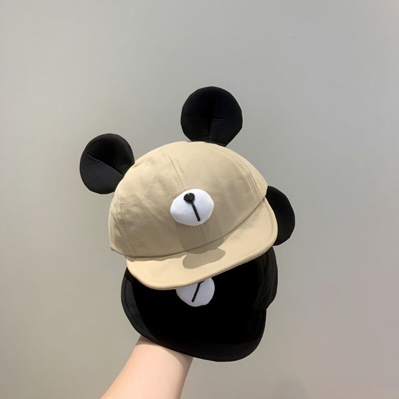 หมวกเบสบอล กันแดด แต่งหูหมี แฟชั่นฤดูร้อน สําหรับเด็กผู้ชาย และเด็กผู้หญิง