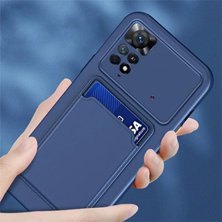 เคสโทรศัพท์มือถือ ซิลิโคน พร้อมช่องใส่บัตร ป้องกันกล้อง สําหรับ Xiaomi Redmi Note 12 Pro 4G 12 11 Pro Pro+ 11S 12C 12 5G