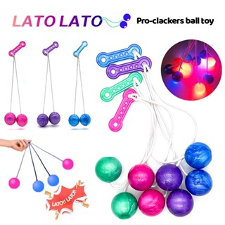 ของเล่นลูกบอล Lato Lato Ball Pro Clackers พร้อมไฟ LED ขนาดใหญ่ 4 ซม. เพื่อการศึกษา