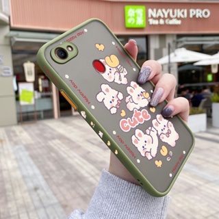 เคสโทรศัพท์มือถือ ซิลิโคนนิ่ม ขอบสี่เหลี่ยม กันกระแทก ลายการ์ตูนกระต่ายน่ารัก สําหรับ OPPO F5 F5 Plus F5 Youth F7