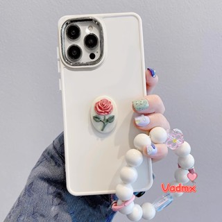 เคสโทรศัพท์มือถือ โลหะ ลายดอกกุหลาบ พร้อมสายคล้องมือ สําหรับ Vivo Y78 Y78+ Y36 Y35+ Y77 Y77E X90 X80 X70 X60 Y76 Y76S Y74S Y70S Y51S 5G Y53S IQOO Neo 7 6 5