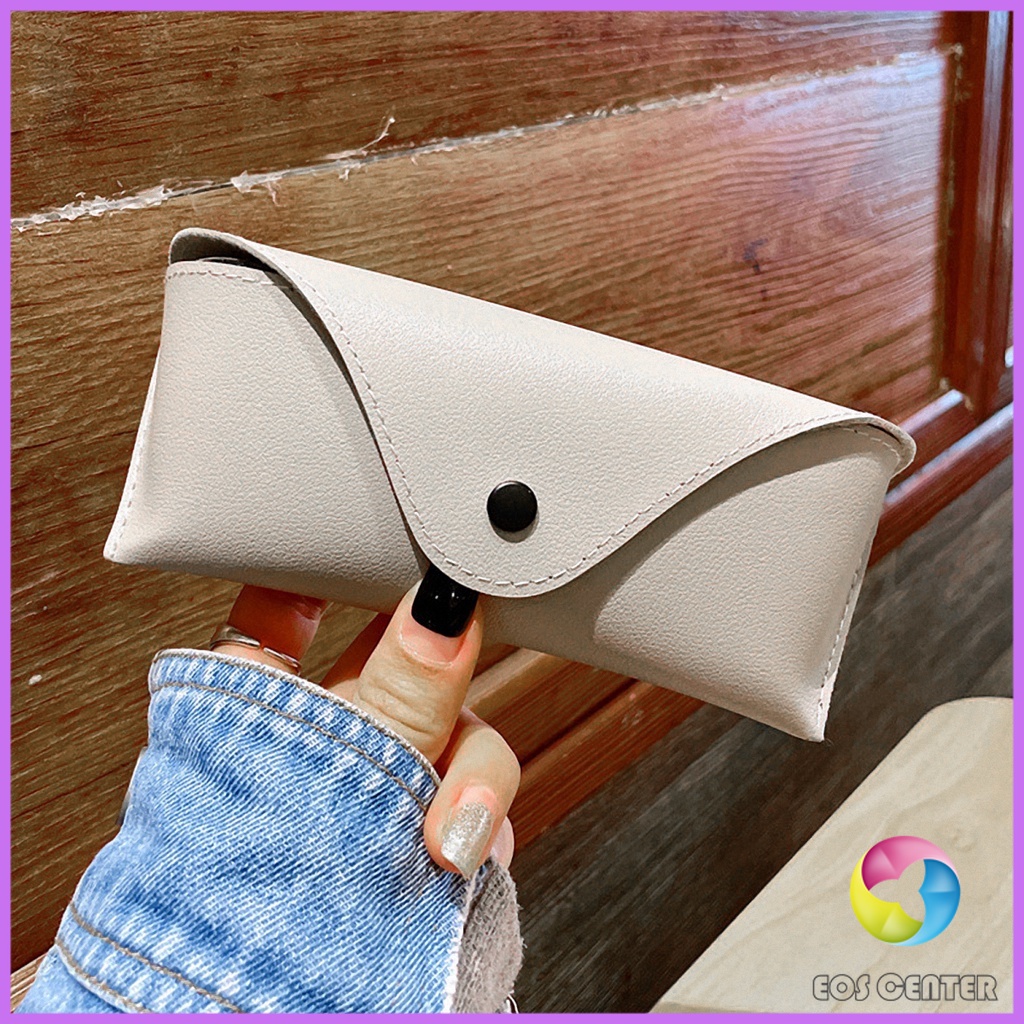 E.C.  ซองใส่แว่นตา ซองแว่น หนัง PVC สไตล์มินิมอล 4สี หน้าวี Glasses case - รูปที่ 4