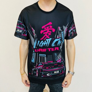 เสื้อยืดลายรถซิ่ง Night City สีดำลายใหม่ล่าสุด สุดเท่