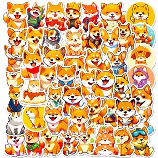 สติกเกอร์ ลายการ์ตูนกราฟฟิติ Shiba Inu น่ารัก เหมาะกับของขวัญ สําหรับตกแต่งกระเป๋าเดินทาง แล็ปท็อป โน๊ตบุ๊ค โทรศัพท์ จํานวน 50 ชิ้น