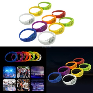 Ch*【พร้อมส่ง】สร้อยข้อมือเรืองแสง LED 10 ชิ้น สําหรับงานปาร์ตี้