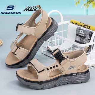 พร้อมส่ง Skechers_ MAX CUSHION รองเท้าแตะลําลอง ข้อสั้น แฟชั่นสําหรับผู้ชาย เหมาะกับการเล่นโยคะ