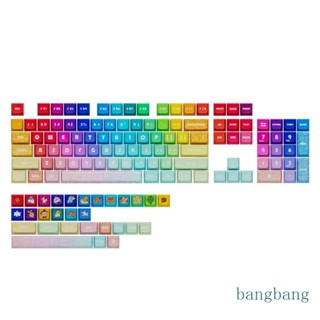 Bang ปุ่มกดคีย์บอร์ด ไล่โทนสีรุ้ง 133 คีย์ XDA Profile หนา 9 5 มม. PBT สําหรับคีย์บอร์ด 61 87 104 108