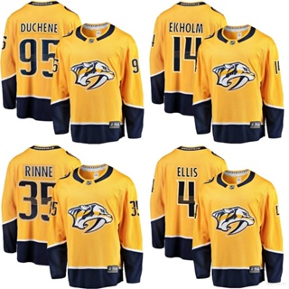 เสื้อยืดแขนยาว พิมพ์ลาย Nashville Predators Home Jersey Duchene Ekholm Rinne Ellis พลัสไซซ์ สําหรับผู้ชาย