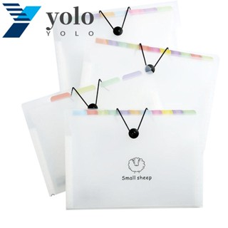 Yolo กระเป๋าใส่เอกสาร แบบใส หลายชั้น จุของได้เยอะ กันน้ํา สําหรับใส่บัตร ใบเสร็จรับเงิน