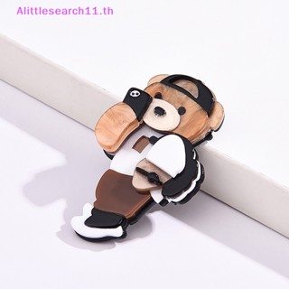 Alittlesearch11 เข็มกลัดอะคริลิค รูปการ์ตูนหมีน่ารัก 3D สไตล์วินเทจ เครื่องประดับแฟชั่น สําหรับผู้หญิง