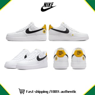 NIKE Air Force 1 Low LV8 2 รองเท้า 💯 รองเท้าผ้าใบ DM0118-100 White yellow