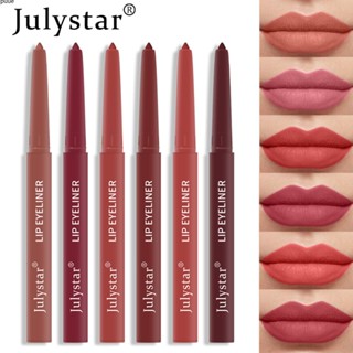 Julystar ลิปสติกเนื้อแมท Waterproof Lasting Non-stick Cup Lipstick Pen Matte Lip Liner Pencil puueqg