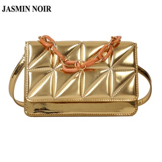 Jasmin NOIR กระเป๋าสะพายข้าง หนัง PU ลายสก๊อต แต่งสายโซ่ ขนาดเล็ก สําหรับผู้หญิง