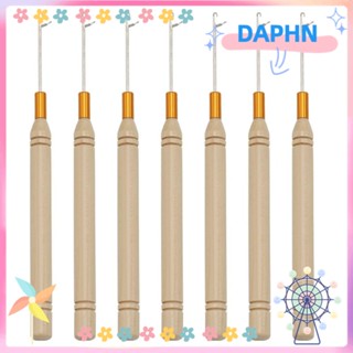 DAPHS ตะขอซิลิโคน ด้ามจับไม้ สําหรับถักโครเชต์ 12 ชิ้น