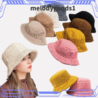 Melodygoods1 หมวกบักเก็ตลําลอง แบบนิ่ม ให้ความอบอุ่น สําหรับกลางแจ้ง