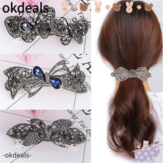 OKDEALS กิ๊บติดผม คริสตัล ดอกไม้ โลหะ พลอยเทียม สําหรับผู้หญิง