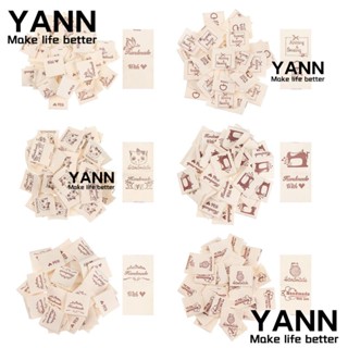 Yann1 ป้ายแท็กผ้าขนสัตว์ถัก ลายหัวใจ สําหรับถักเสื้อผ้า 50 ชิ้น