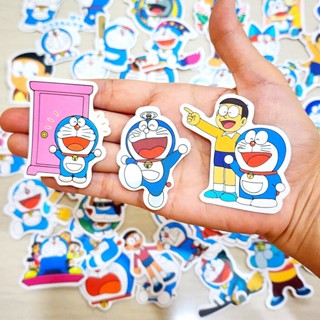 สติ๊กเกอร์ โดเรม่อน Doraemon (ม่อนและเพื่อน) ติดแน่น กันน้ำ ติดกระเป๋า (50ชิ้น) sticker