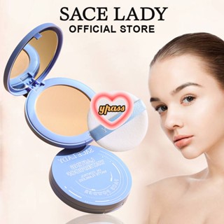 CYREAL SACE Lady Oil-Control Compact Powder Waterproof Matte Face Powder Silk Soft Mist Powder Cake Long-last Waterproof Natural Nude Makeup 8g