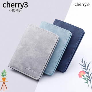 Cherry3 กระเป๋าสตางค์ หนัง PU แนวตั้ง สําหรับผู้ชาย