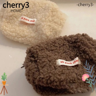 CHERRY3 กระเป๋าเครื่องสําอาง ผ้าขนแกะ แบบพกพา