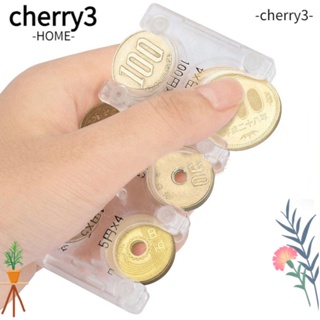 Cherry3 กระเป๋าใส่เหรียญพลาสติก ABS หลายตําแหน่ง สีพื้น สไตล์ญี่ปุ่น