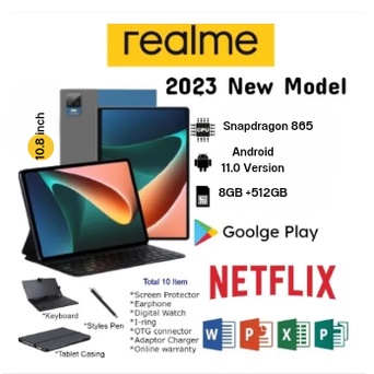 พร้อมจัดส่ง Realme  Tablet  PC - แท็บเล็ต 10.8 Inch Android 11/12+512GB / 2 ซิม / 4G [รับประกัน 1 ปี]  แท็บเล็ต,realme